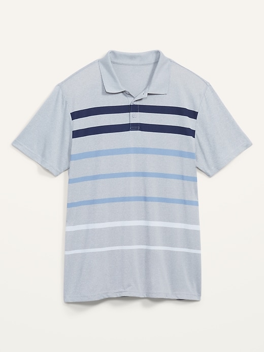 View large product image 2 of 2. Go-Dry Cool Odor-Control Gradient Stripe Core Polo Shirt