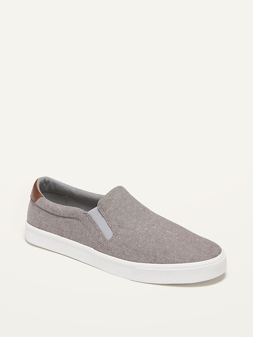 Old Navy Mixed-Fabric Slip-Ons for Men. 1