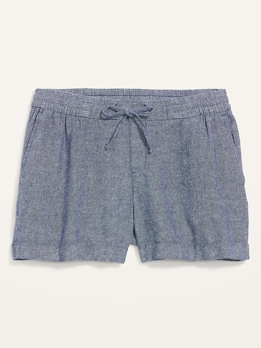 Image number 2 showing, Mid-Rise Linen-Blend Shorts for Women - 4 inch inseam