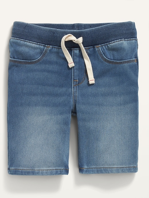 Old Navy Rib-Knit Waist Jean Bermuda Shorts for Girls. 1