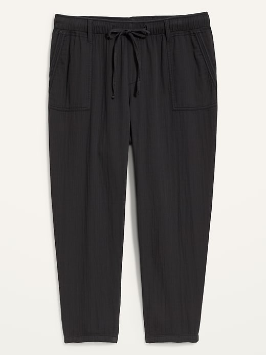 Image number 4 showing, High-Waisted Textured-Twill Plus-Size Utility Ankle Pants