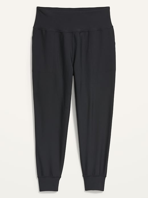 Image number 4 showing, High-Waisted PowerSoft Side-Pocket Plus-Size 7/8-Length Jogger Pants