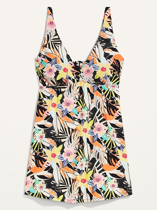 Image number 4 showing, Floral-Print Secret-Smooth Plus-Size Underwire Swim Dress