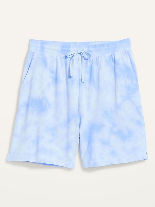 Image number 4 showing, Extra High-Waisted Tie-Dyed Plus-Size Sweat Shorts -- 5.5-inch inseam