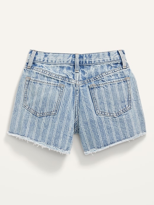 Extra High-Waisted Railroad-Stripe Cut-Off Jean Shorts for Girls | Old Navy