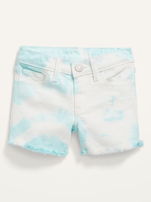 View large product image 1 of 2. Frayed-Hem Tie-Dye Jean Shorts for Toddler Girls