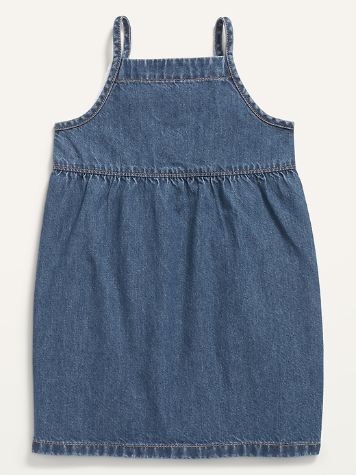 View large product image 2 of 2. Snap-Front Medium-Wash Jean Skirtall for Toddler Girls