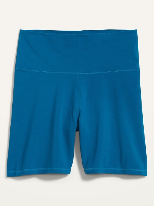 View large product image 2 of 2. Extra High-Waisted Balance Plus-Size Yoga Shorts -- 8-inch inseam