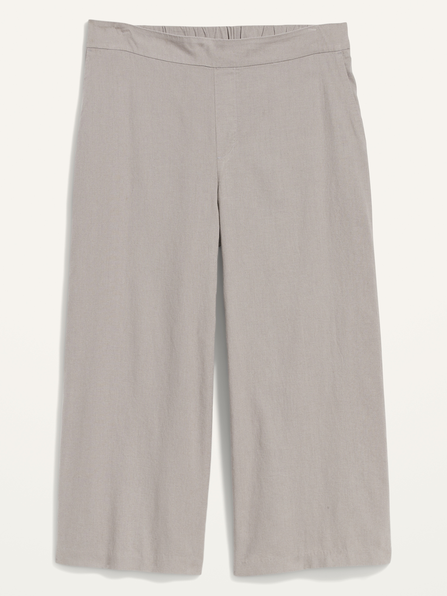 High-Waisted Linen-Blend Plus-Size Culotte Pants, Old Navy