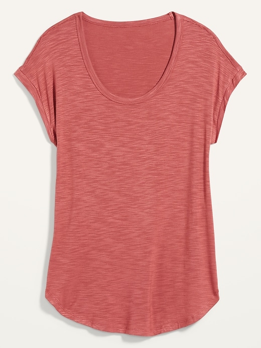 View large product image 2 of 2. Luxe Scoop-Neck Tunic T-Shirt for Women