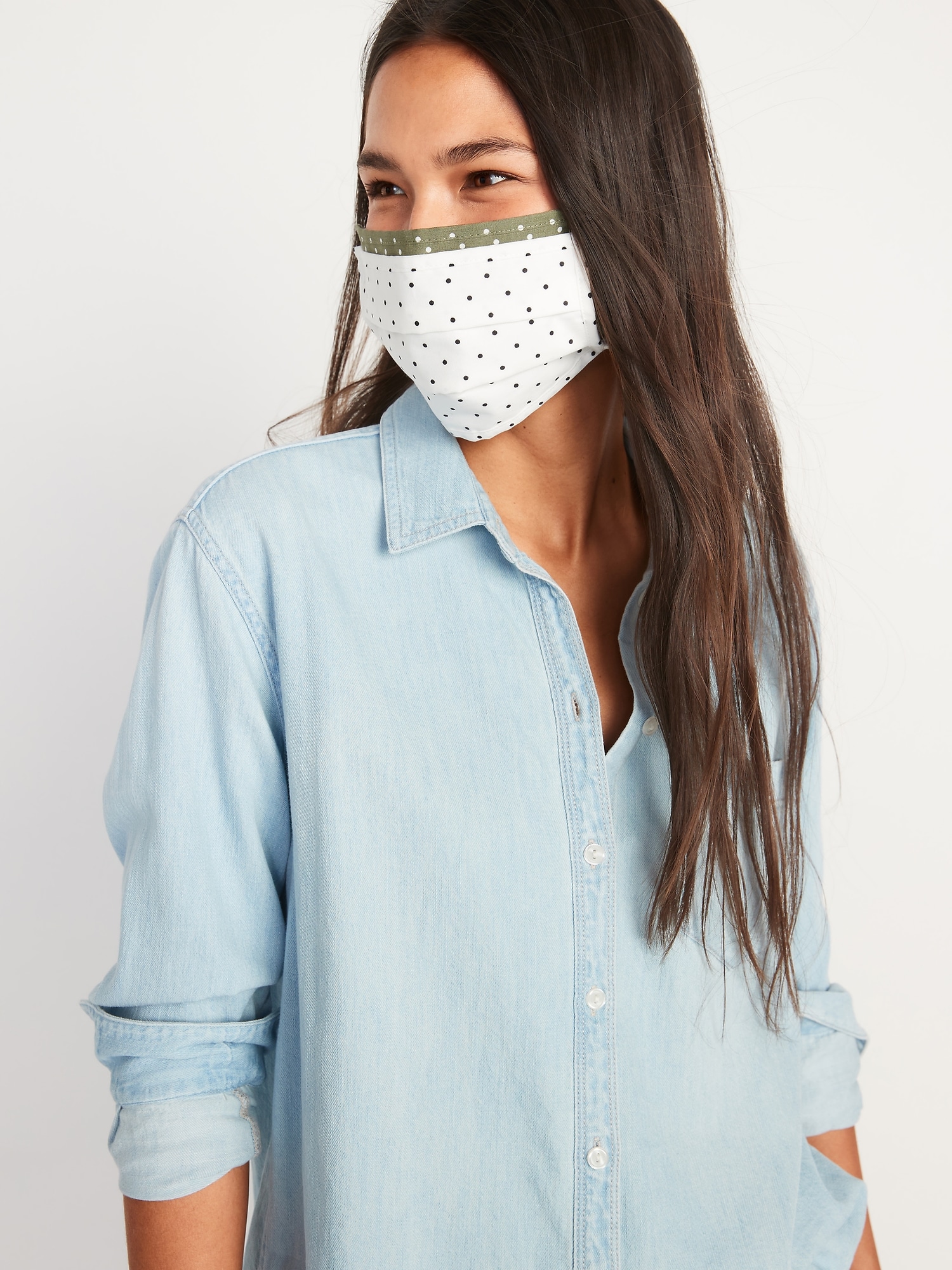 Variety 5Pack of TripleLayer Cloth Pleated Face Masks for Adults