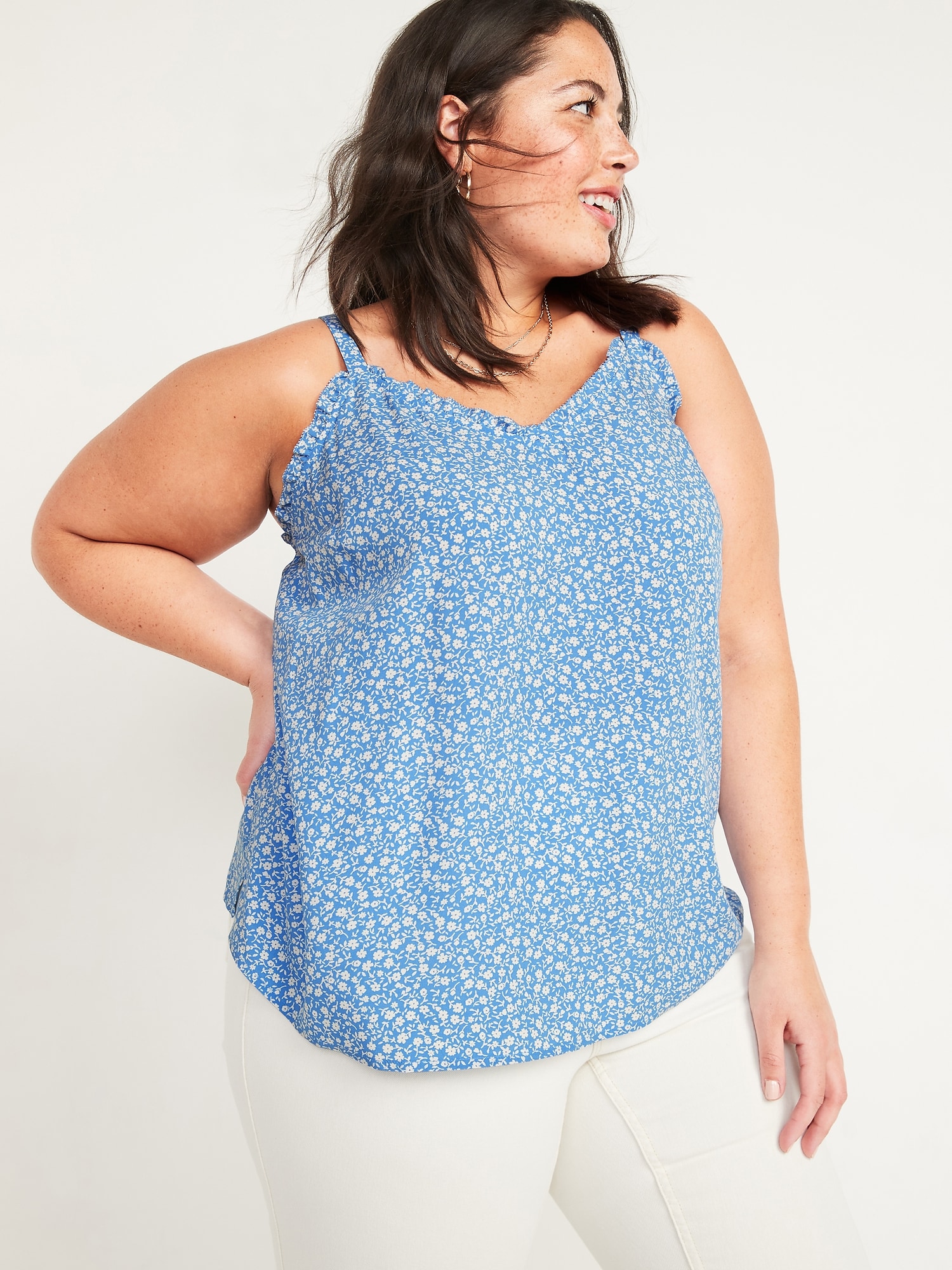 Plus Size Navy Blue Cami Top