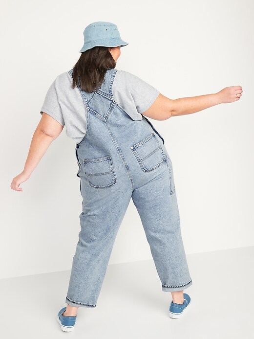 Image number 2 showing, Slouchy Straight Ripped Workwear Plus-Size Jean Overalls