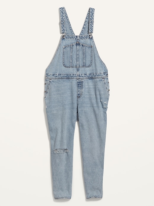 Image number 4 showing, Slouchy Straight Ripped Workwear Plus-Size Jean Overalls