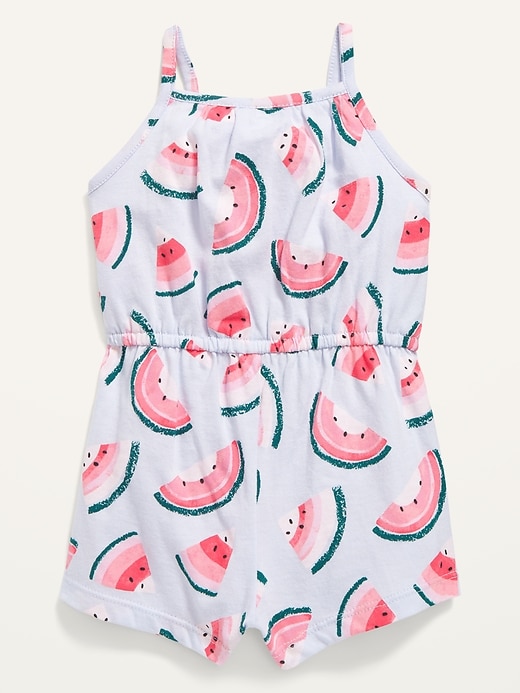 View large product image 2 of 2. Sleeveless Watermelon-Print Jersey Romper for Baby
