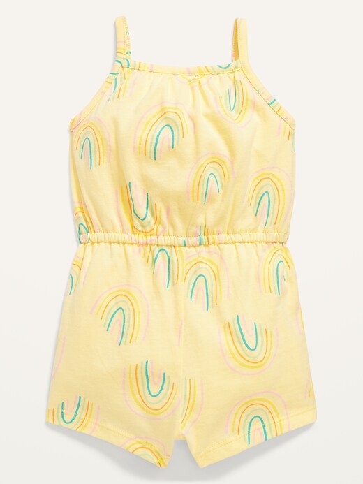 View large product image 2 of 2. Sleeveless Rainbow-Print Jersey Romper for Baby