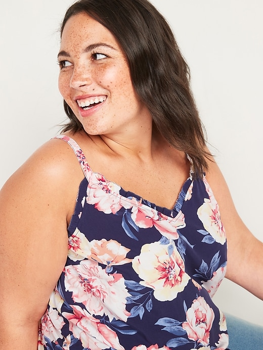 Image number 3 showing, Floral-Print Ruffled Plus-Size Cami Top