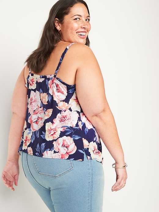 Image number 2 showing, Floral-Print Ruffled Plus-Size Cami Top