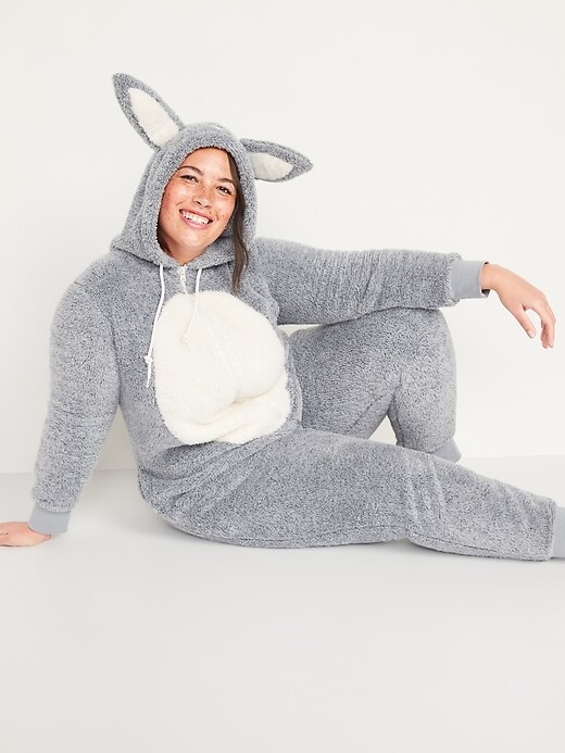 Image number 3 showing, Cozy Hooded One-Piece Plus-Size Bunny Pajamas