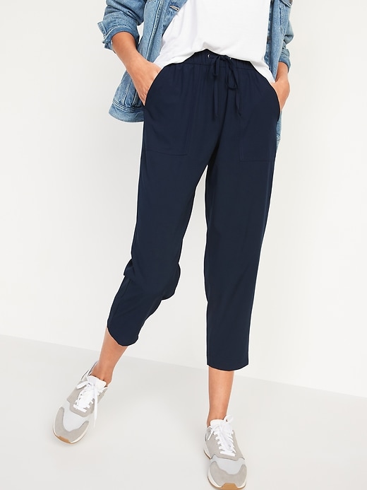 Image number 1 showing, High-Waisted StretchTech Utility Crop Pants for Women
