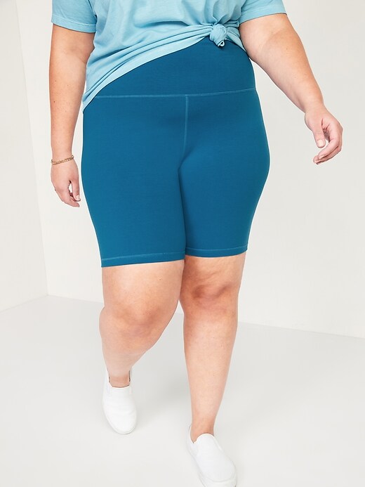 View large product image 1 of 2. Extra High-Waisted Balance Plus-Size Yoga Shorts -- 8-inch inseam