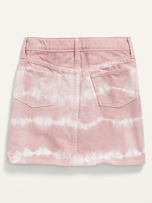 View large product image 2 of 2. High-Waisted Tie-Dye Jean Skirt for Girls