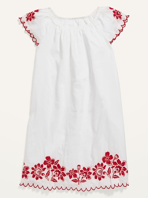 View large product image 1 of 2. Embroidered Scallop-Trim Midi Dress for Girls