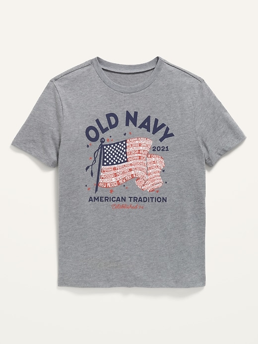 View large product image 1 of 1. 2021 U.S. Flag-Graphic T-Shirt For Boys
