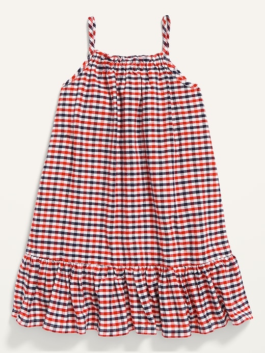 View large product image 2 of 2. Plaid Cami Button-Front Peplum Dress for Toddler Girls