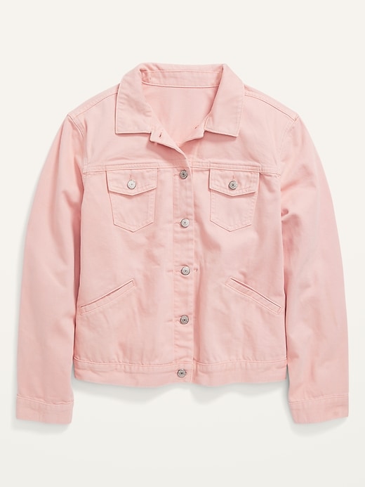 Cropped Plus-Size Pink Jean Jacket | Old Navy