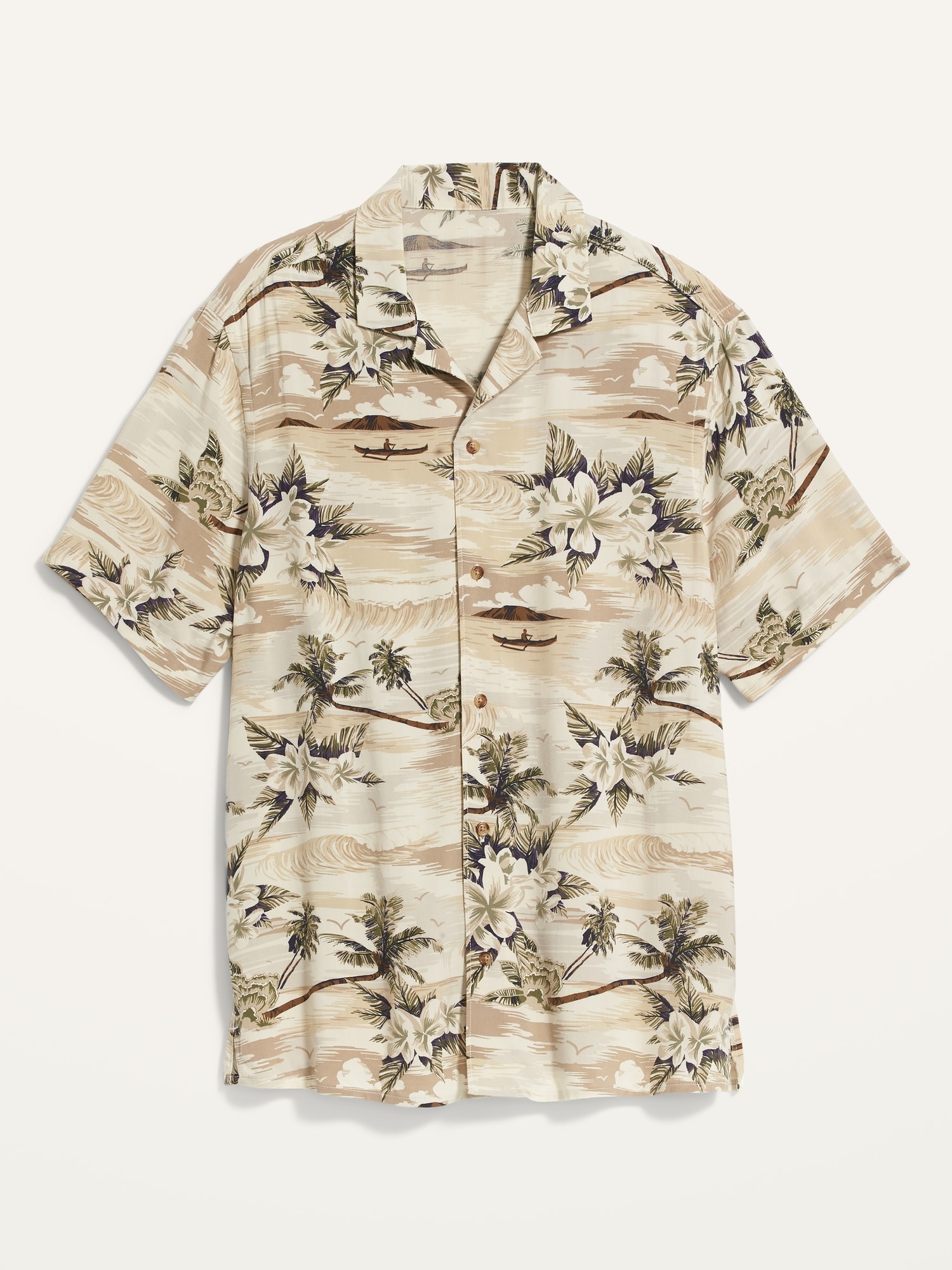 Tropical-Print Short-Sleeve Camp Shirt for Men | Old Navy