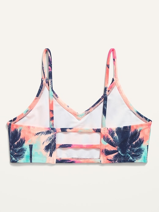 View large product image 2 of 2. Printed Strappy-Back Bikini Swim Top for Girls