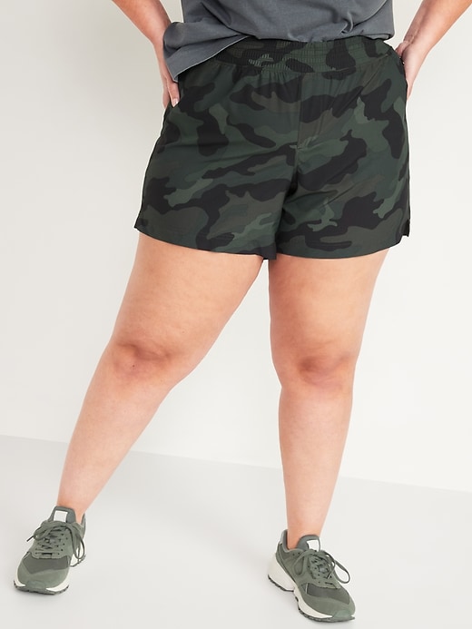 View large product image 1 of 2. Mid-Rise StretchTech Plus-Size Shorts -- 5-inch inseam