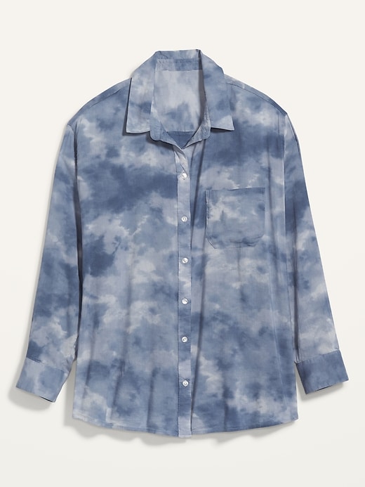 Image number 4 showing, Oversized Tie-Dye No-Peek Plus-Size Boyfriend Shirt