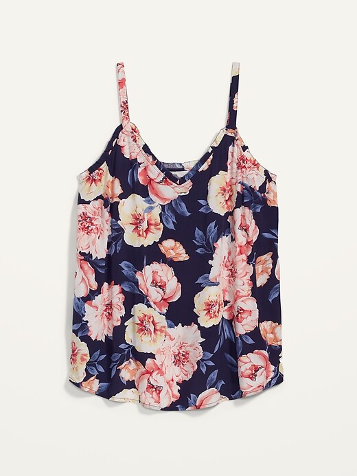 Image number 4 showing, Floral-Print Ruffled Plus-Size Cami Top