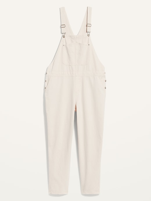 Image number 4 showing, Slouchy Straight Ecru-Wash Workwear Plus-Size Jean Overalls