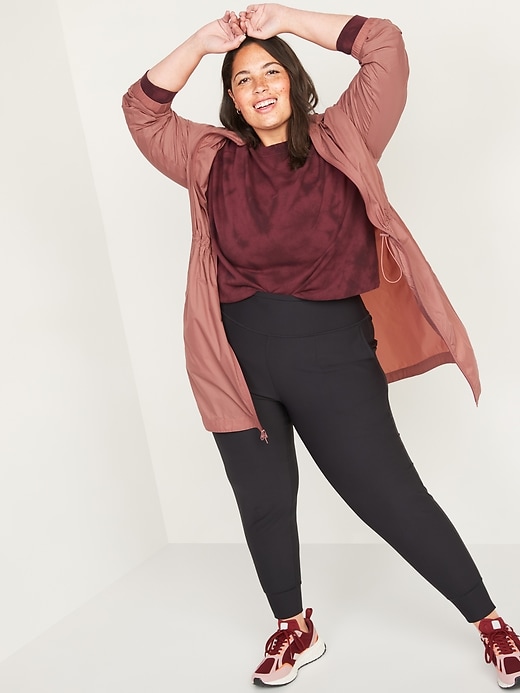 Image number 3 showing, High-Waisted PowerSoft Side-Pocket Plus-Size 7/8-Length Jogger Pants