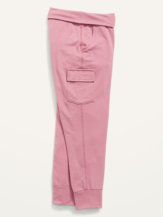 View large product image 1 of 2. Fold-Over-Waist French Terry Cargo Joggers for Girls