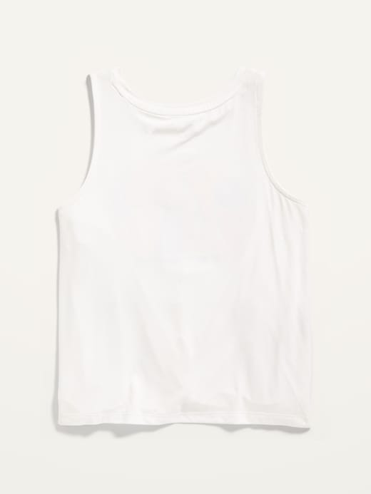 View large product image 2 of 2. Luxe Sleeveless Graphic Twist-Front Top for Girls