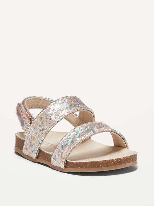 View large product image 1 of 4. Double-Strap Glitter Sandals for Baby
