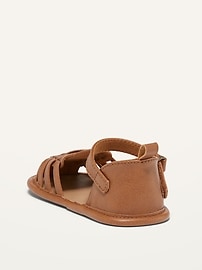 View large product image 3 of 4. Faux-Leather Ankle-Strap Huarache Flats for Baby