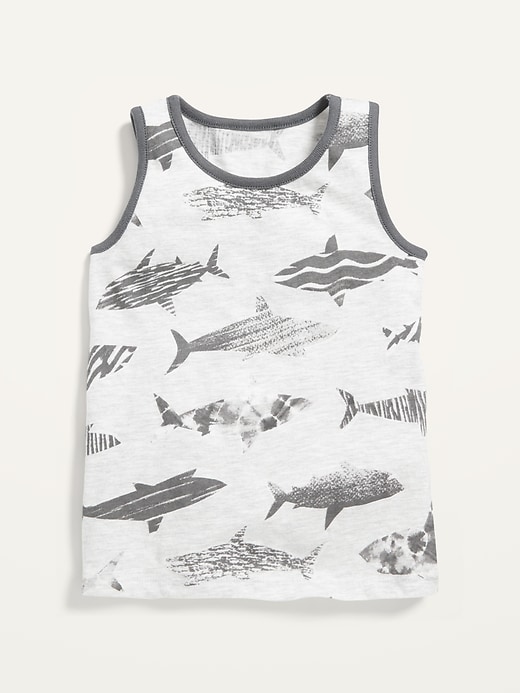 View large product image 1 of 1. Vintage Unisex Shark-Print Tank Top for Toddler
