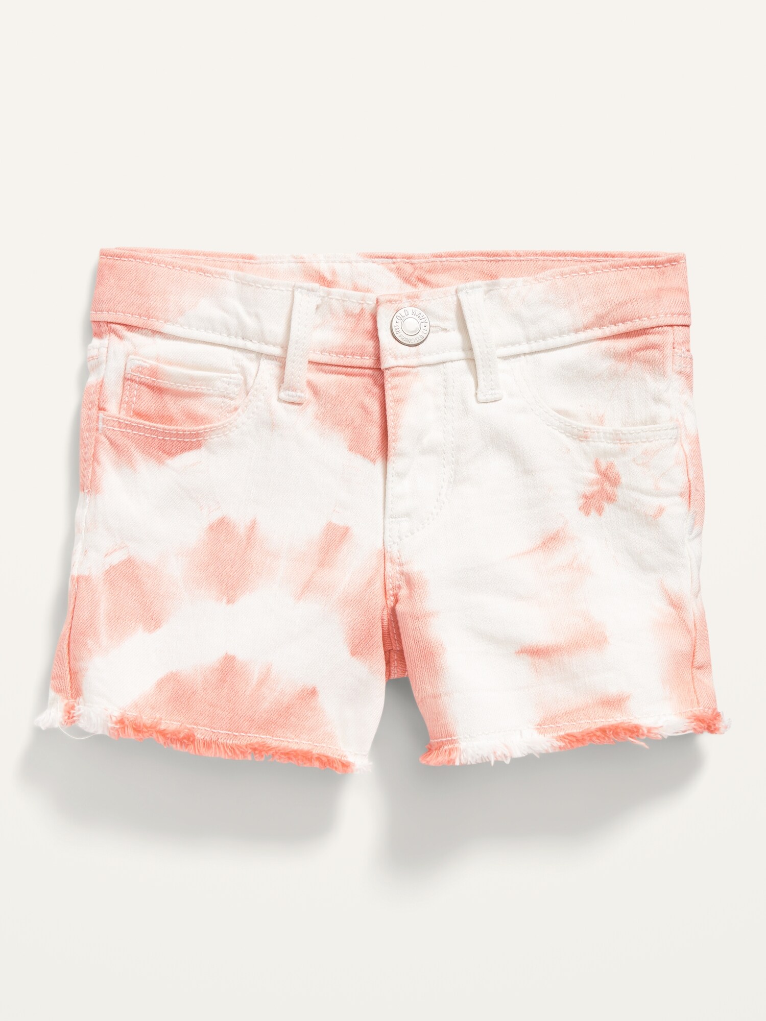 Frayed-Hem Tie-Dye Jean Shorts for Toddler Girls