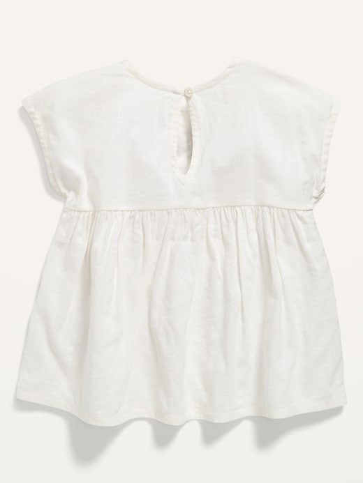 View large product image 2 of 2. Flutter-Sleeve Embroidered Swing Top for Toddler Girls