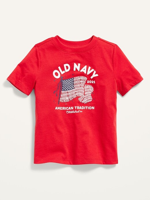 View large product image 1 of 2. Unisex 2021 American Flag T-Shirt for Toddler
