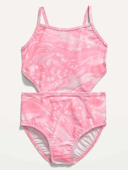 View large product image 1 of 2. Printed Cutout Swimsuit for Girls