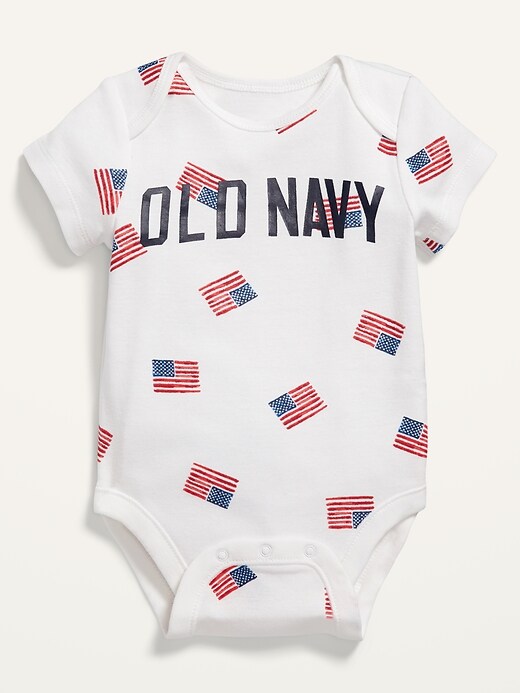 View large product image 1 of 2. Unisex Logo Graphic Bodysuit for Baby