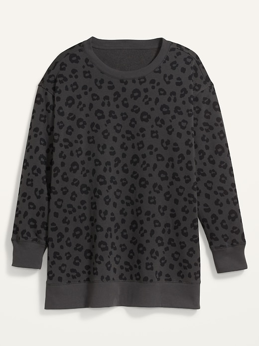 Image number 4 showing, Oversized Vintage Leopard-Print Plus-Size Tunic Sweatshirt