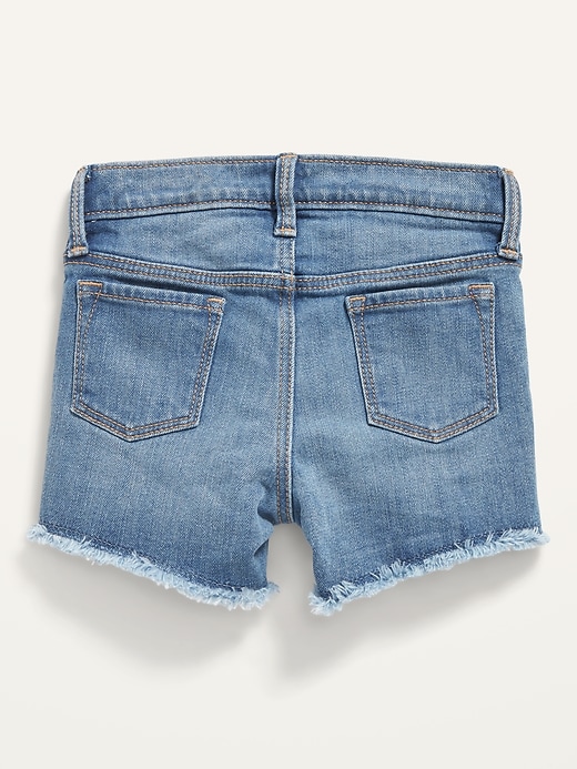 View large product image 2 of 2. Exposed-Lace Ripped Jean Shorts for Toddler Girls