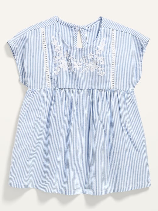 Seersucker-Stripe Embroidered Top for Toddler Girls | Old Navy